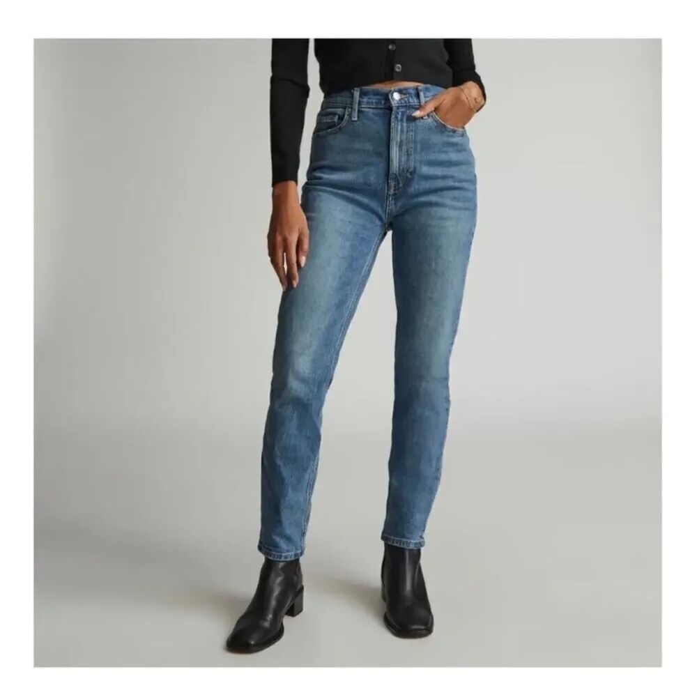 Everlane The Original Cheeky Jean Sz 26 Regular Organic Cotton Medium Wash Blue